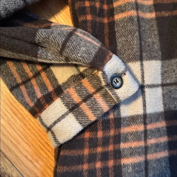 ADORA Flannel Shacket Size Medium Brown, Tan and Orange Plaid - Picture 6 of 10